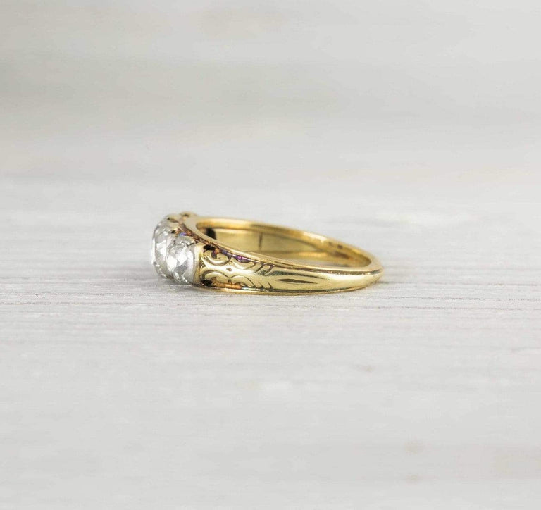 Antique Victorian Four Stone Diamond & Gold Engagement Ring