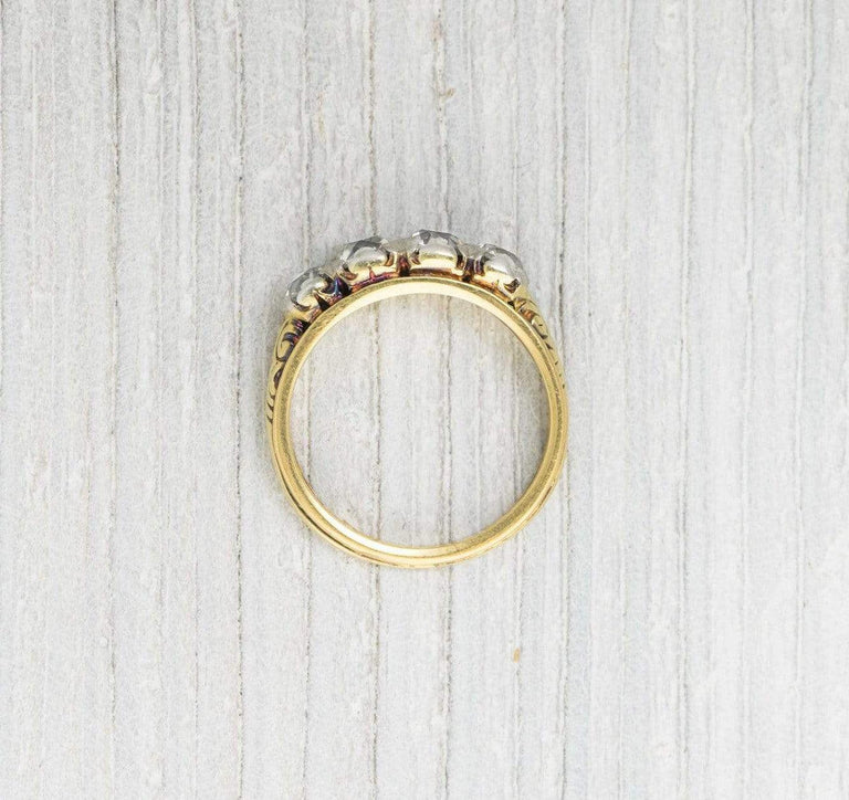 Antique Victorian Four Stone Diamond & Gold Engagement Ring