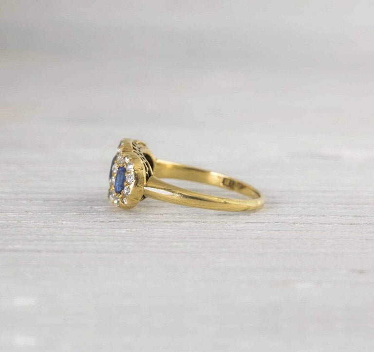 Antique Victorian Gold Diamond & Sapphire Engagement Ring