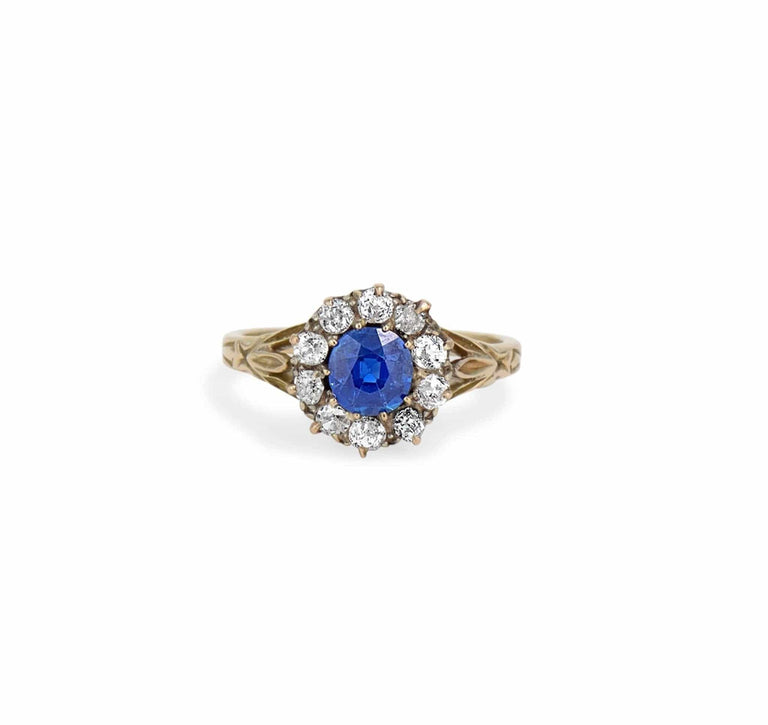 Antique Victorian Sapphire and Diamond Ring