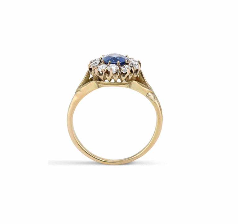 Antique Victorian Sapphire and Diamond Ring