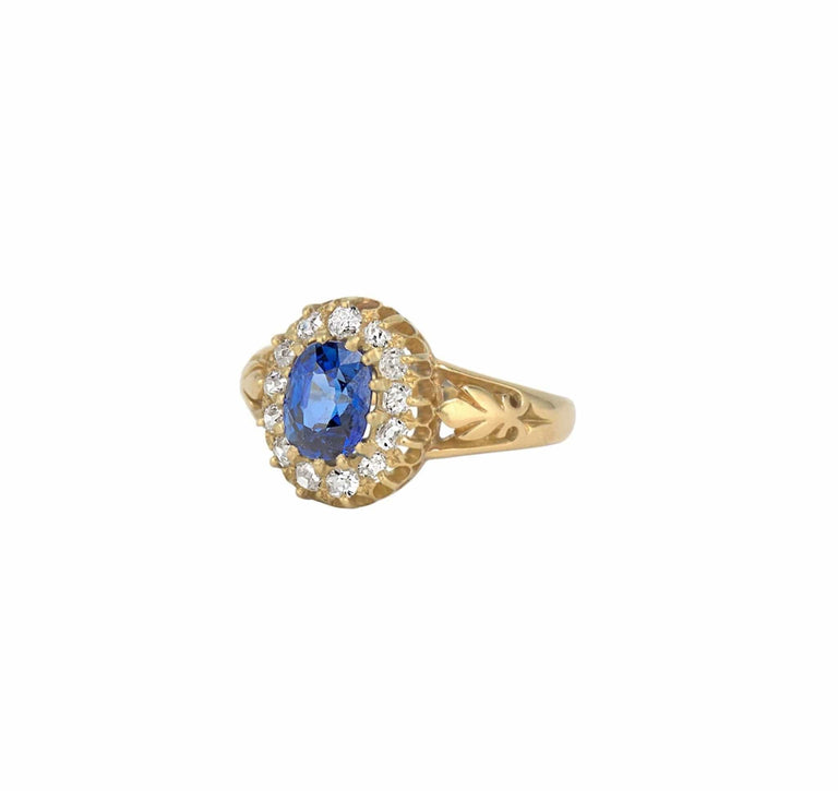 Antique Victorian Sapphire and Diamond Ring