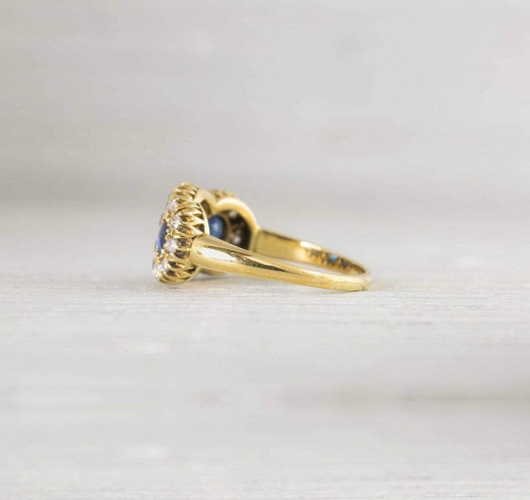 Antique Victorian Three Stone Diamond Gold Commitment Ring