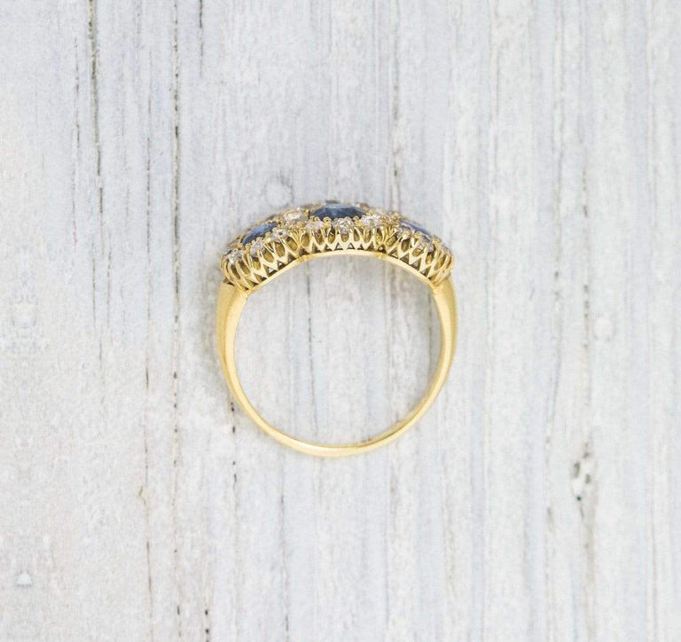 Antique Victorian Three Stone Diamond Gold Commitment Ring