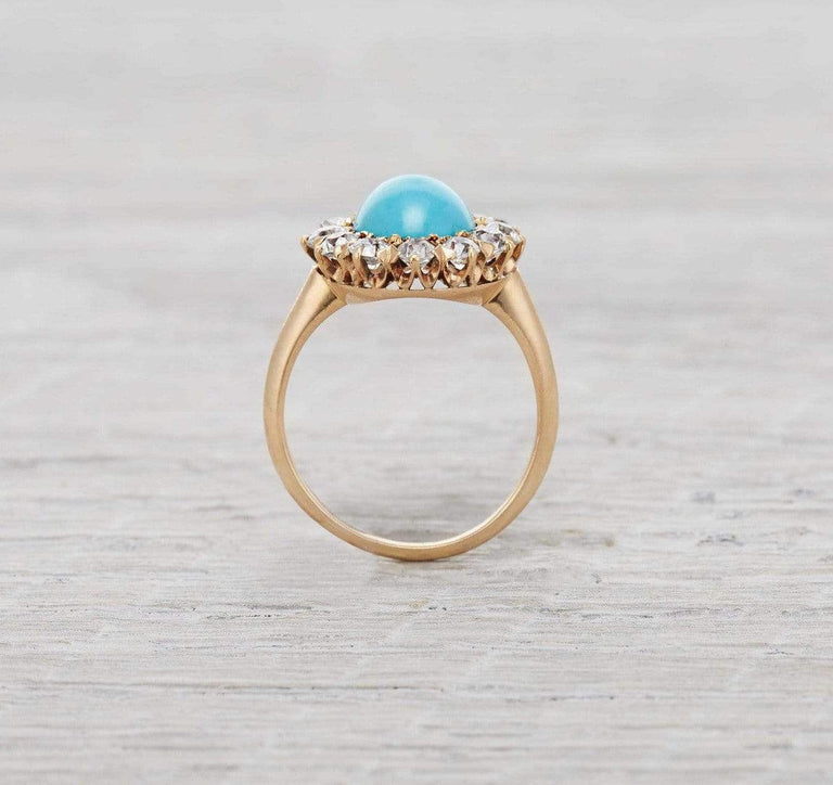 Antique Victorian Turquoise & Diamond Ring