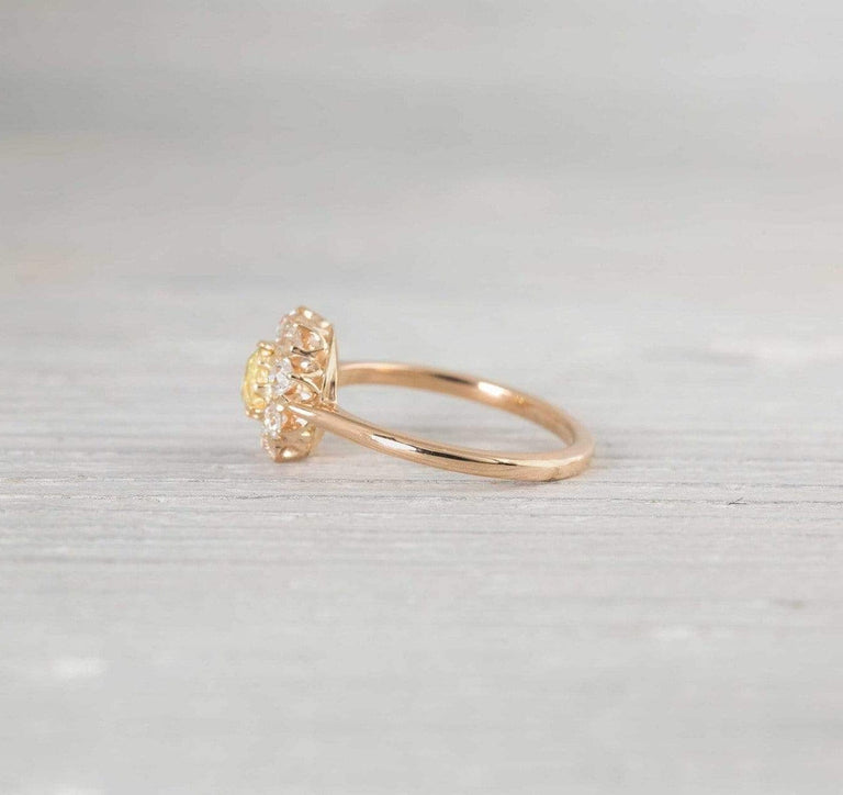Antique Victorian Yellow Diamond Engagement Ring