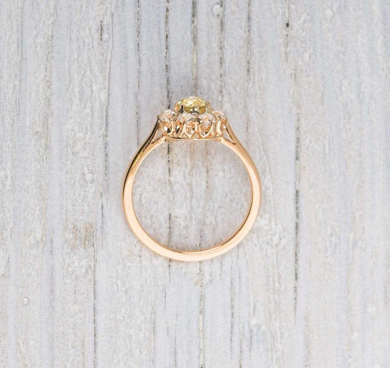 Antique Victorian Yellow Diamond Engagement Ring