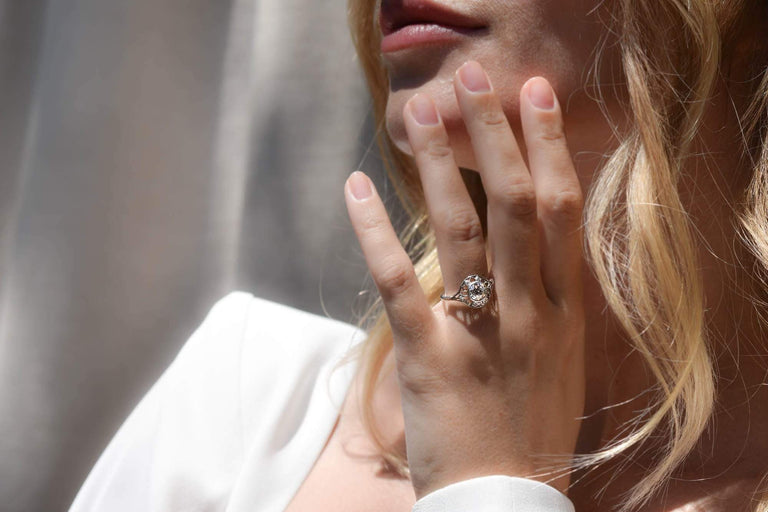 Art Deco 1.00 Carat Old European Cut Diamond Ring