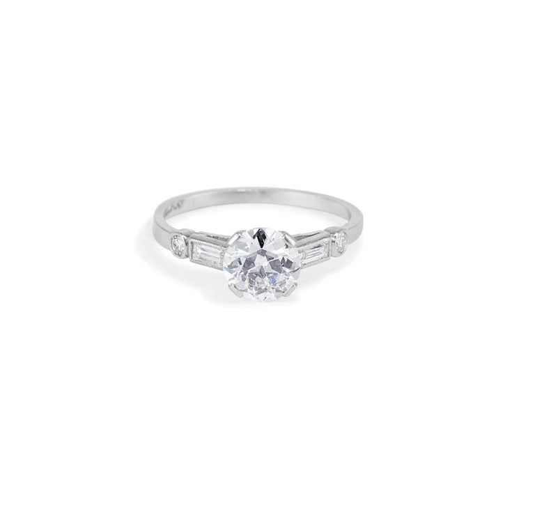 Art Deco 1.05 Carat Old European Cut Diamond Ring