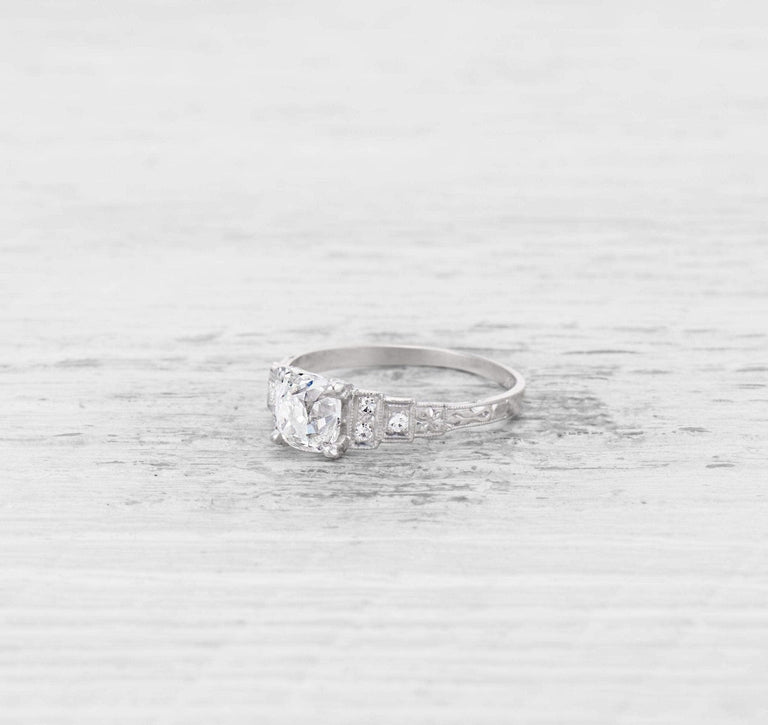 ART DECO 1.11 CARAT DIAMOND ENGAGEMENT RING