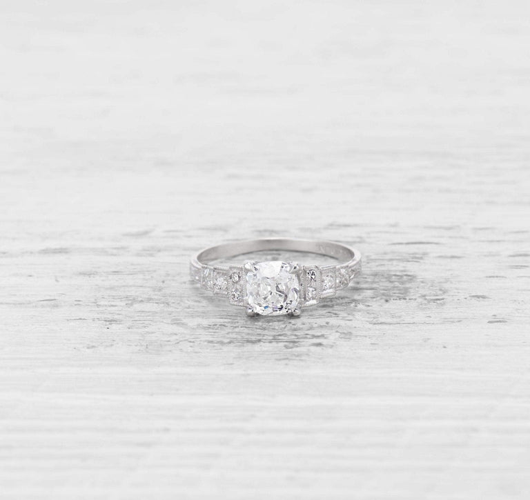 ART DECO 1.11 CARAT DIAMOND ENGAGEMENT RING