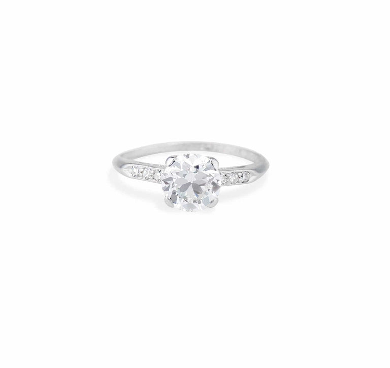 Art Deco 1.18 Carat Transitional Diamond and Platinum Solitaire Engagement Ring