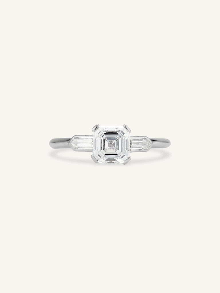 Art Deco 1.20 Carat Asscher Cut Diamond Engagement Ring