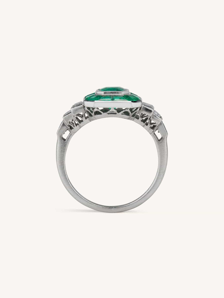 Art Deco 1.25 Carat Colombian Emerald Ring