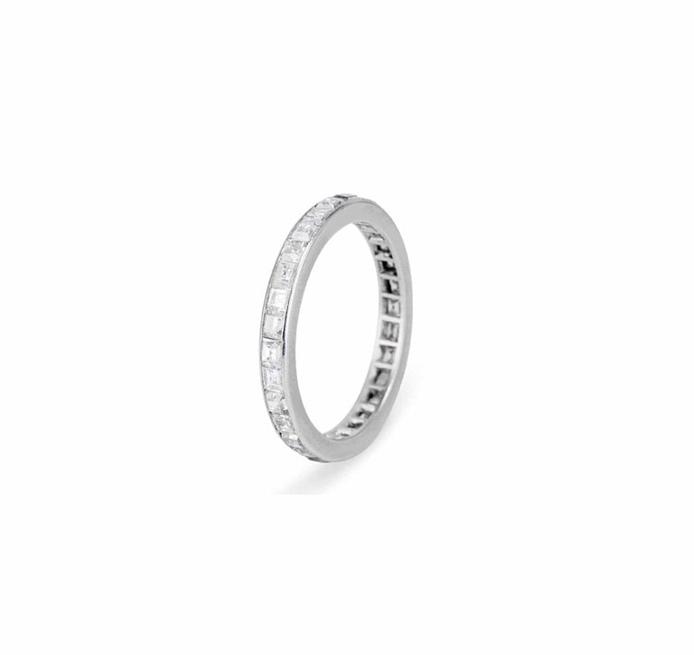 Art Deco 1.50 Carat Carre Cut Diamond Eternity Band
