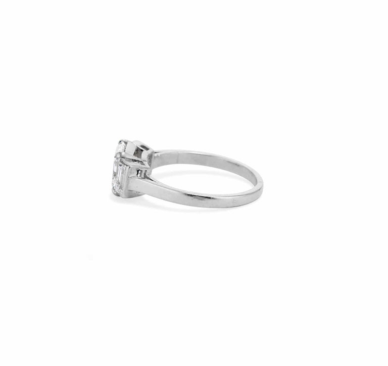 Art Deco 1.52 Carat Asscher Cut Diamond Ring