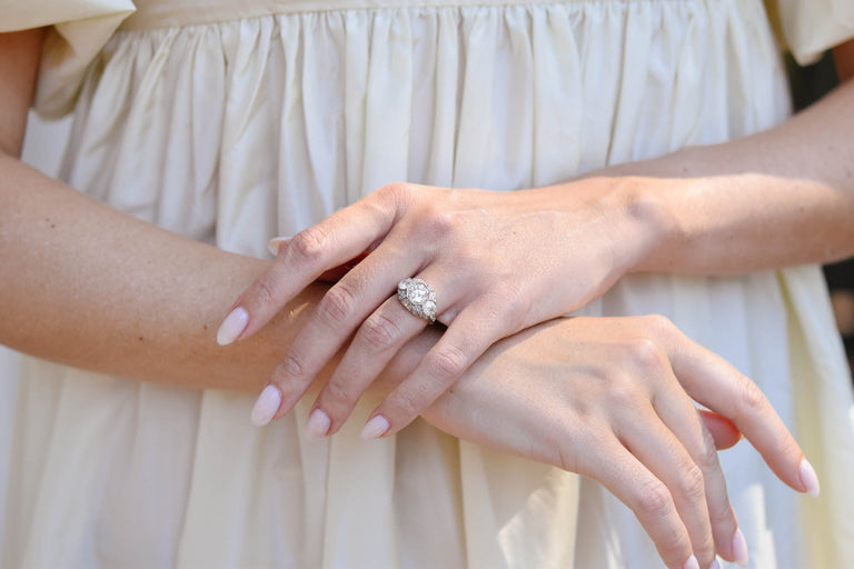 Art Deco 1.60 Carat Old European Cut Diamond Domed Ring