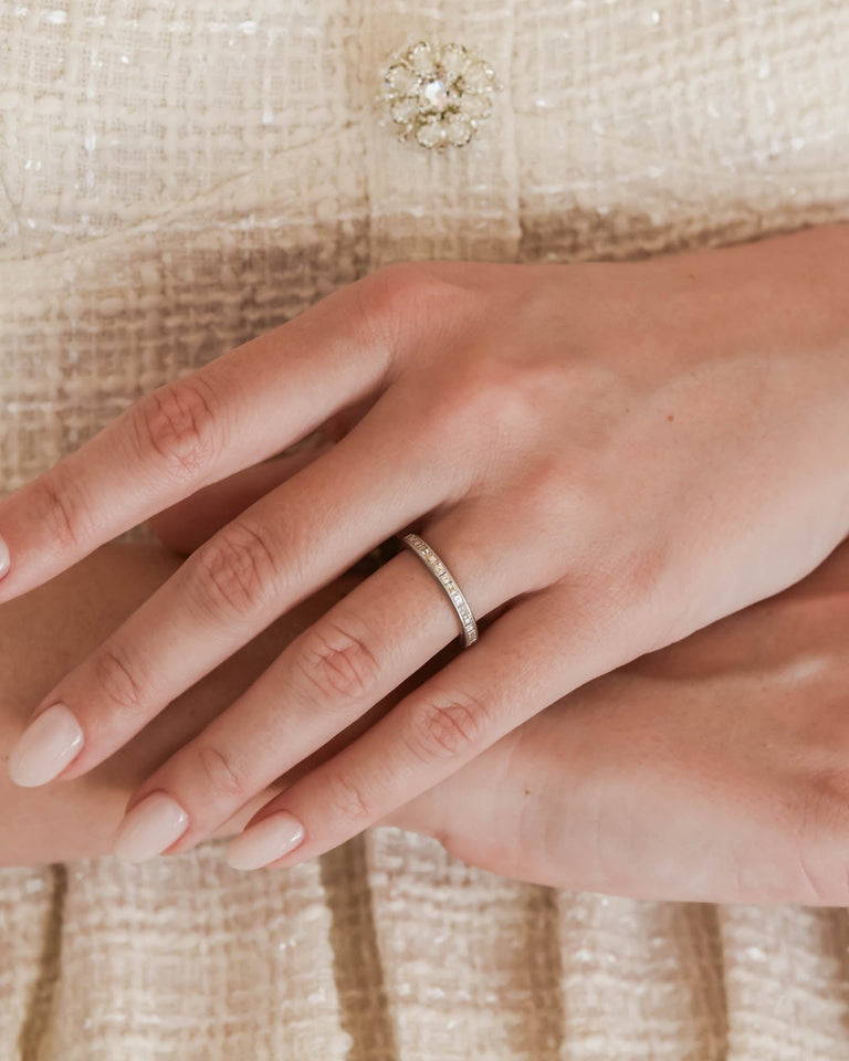 Art Deco 1.60 Carré Cut Diamond Eternity Band