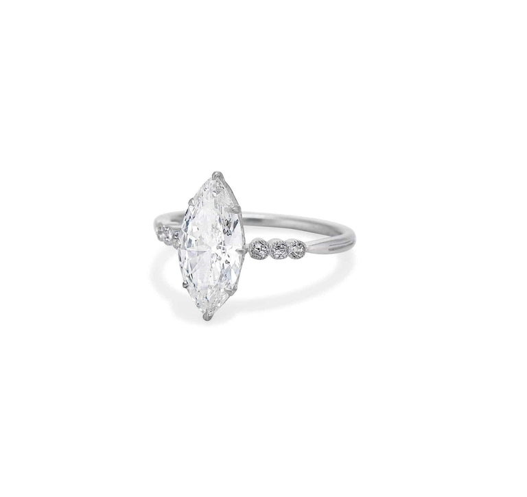 Art Deco 1.66 Carat Marquise Diamond Ring