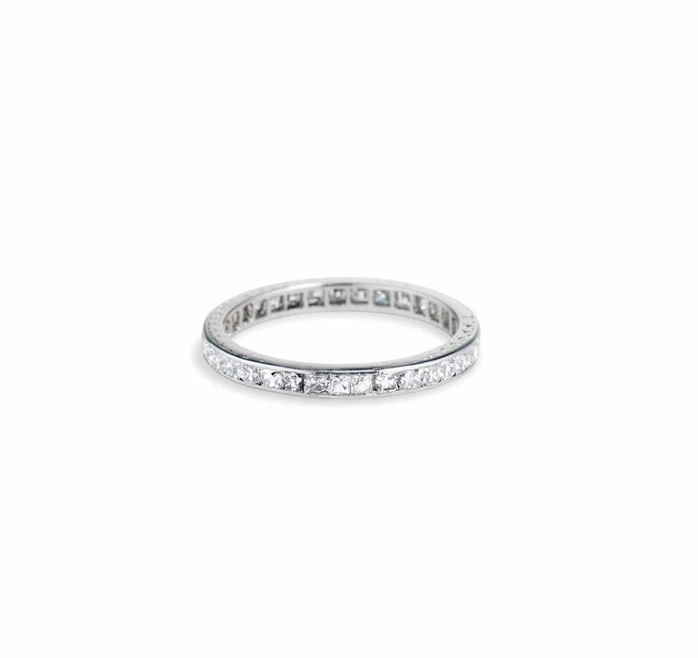 Art Deco 1.80 Carat French Cut Diamond Wedding Band
