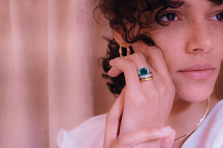 Art Deco 1.93 Carat Colombian Emerald & Diamond Ring