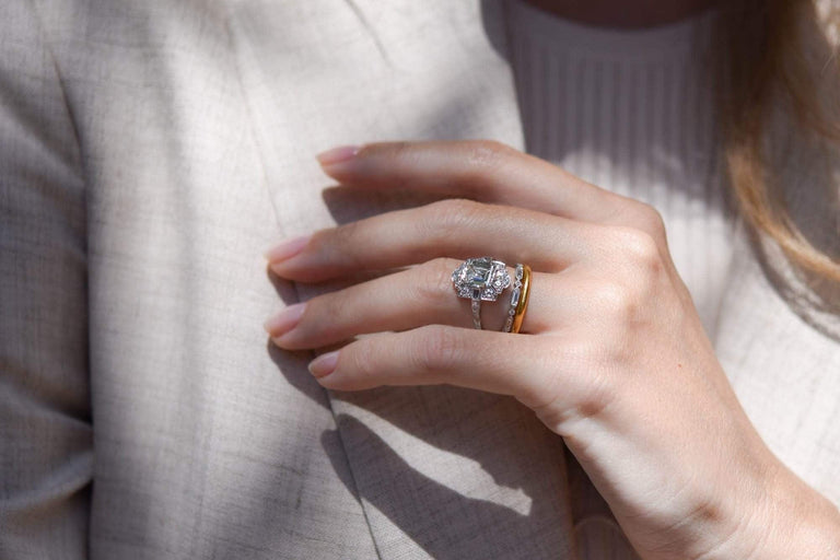 Art Deco 2.00 Carat Emerald Cut Diamond Engagement Ring