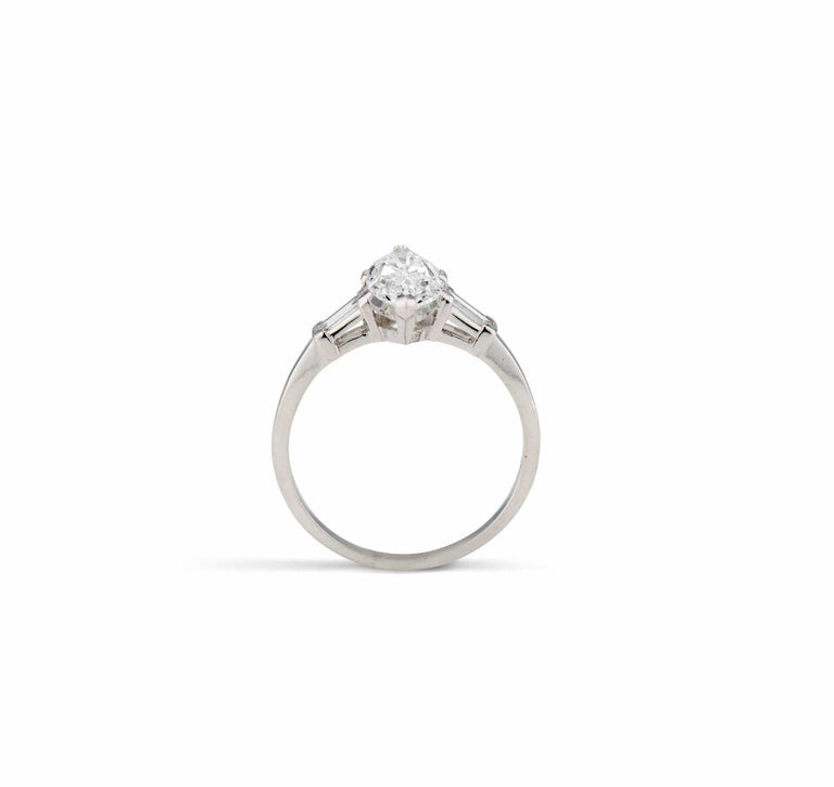 Art Deco 2.02 Marquise Diamond Engagement Ring
