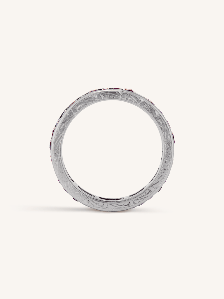 Art Deco 2.10 Carat Emerald Cut Ruby Eternity Band