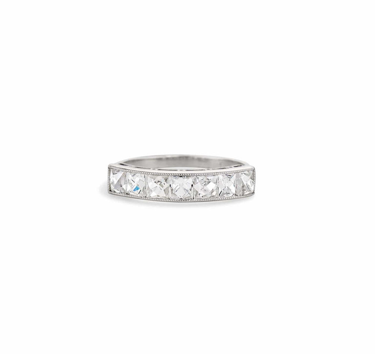 Art Deco 2.10 Carat French-Cut Diamond Half Band