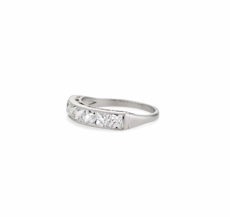 Art Deco 2.10 Carat French-Cut Diamond Half Band