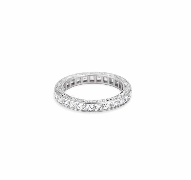 Art Deco 2.25 Carat French Cut Diamond Band