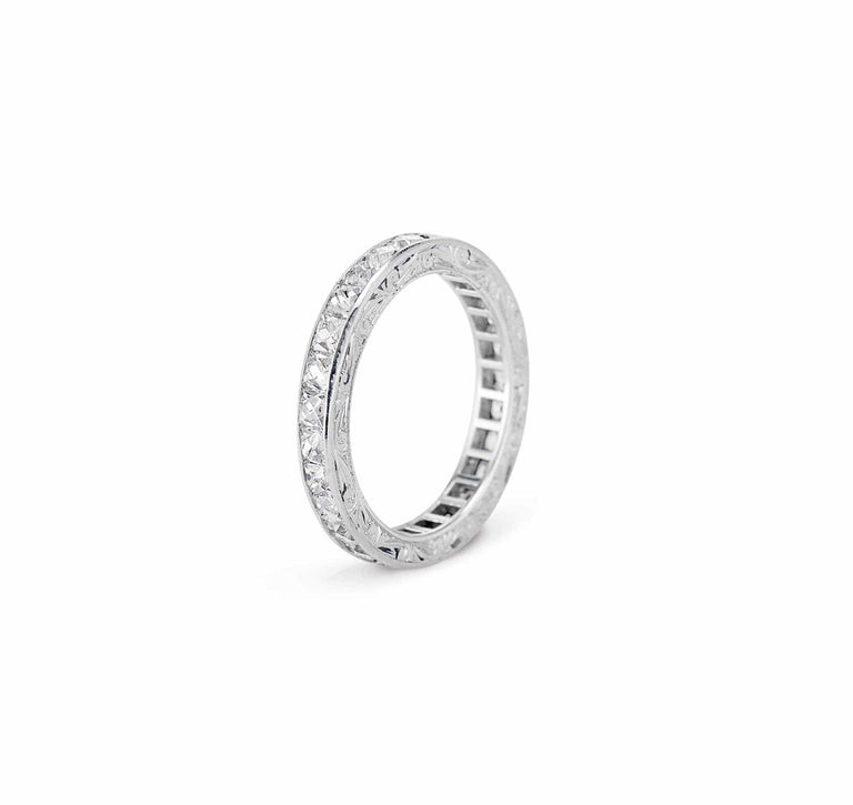 Art Deco 2.25 Carat French Cut Diamond Band