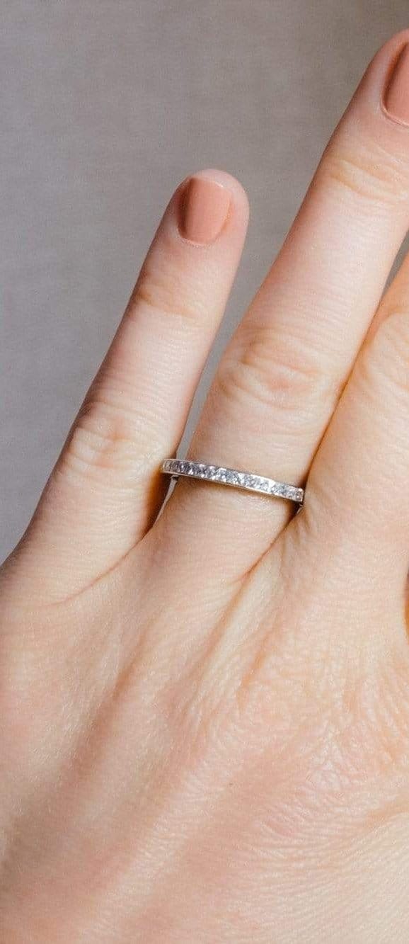 Art Deco 2.50 Carat French Cut Diamond Eternity Band