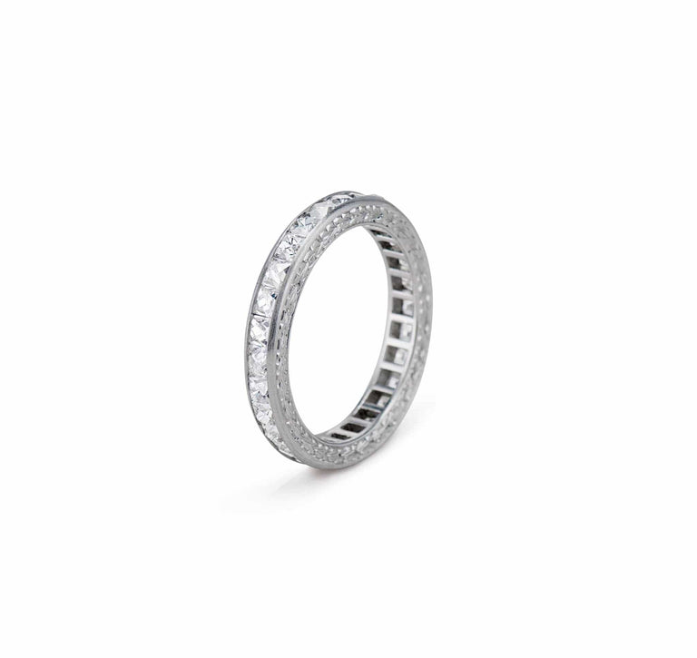 Art Deco 2.50 Carat French-Cut Diamond Eternity Ring (5458)