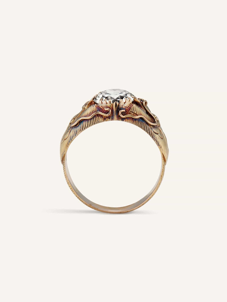 Art Deco 2.56 Carat Diamond Dragon Ring