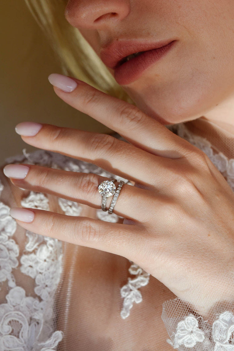 Art Deco 2.66 Old European Cut Diamond Vintage Engagement Ring