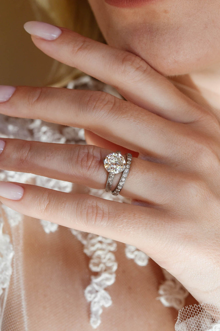 Art Deco 2.66 Old European Cut Diamond Vintage Engagement Ring