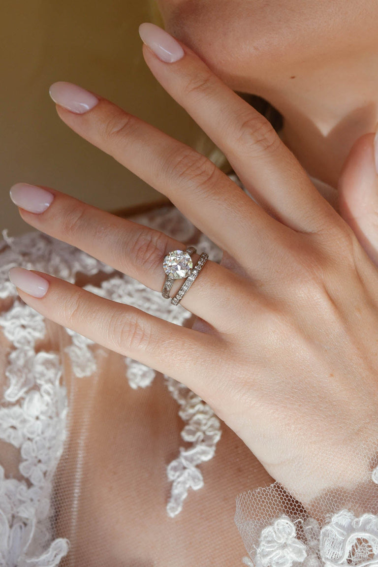 Art Deco 2.66 Old European Cut Diamond Vintage Engagement Ring