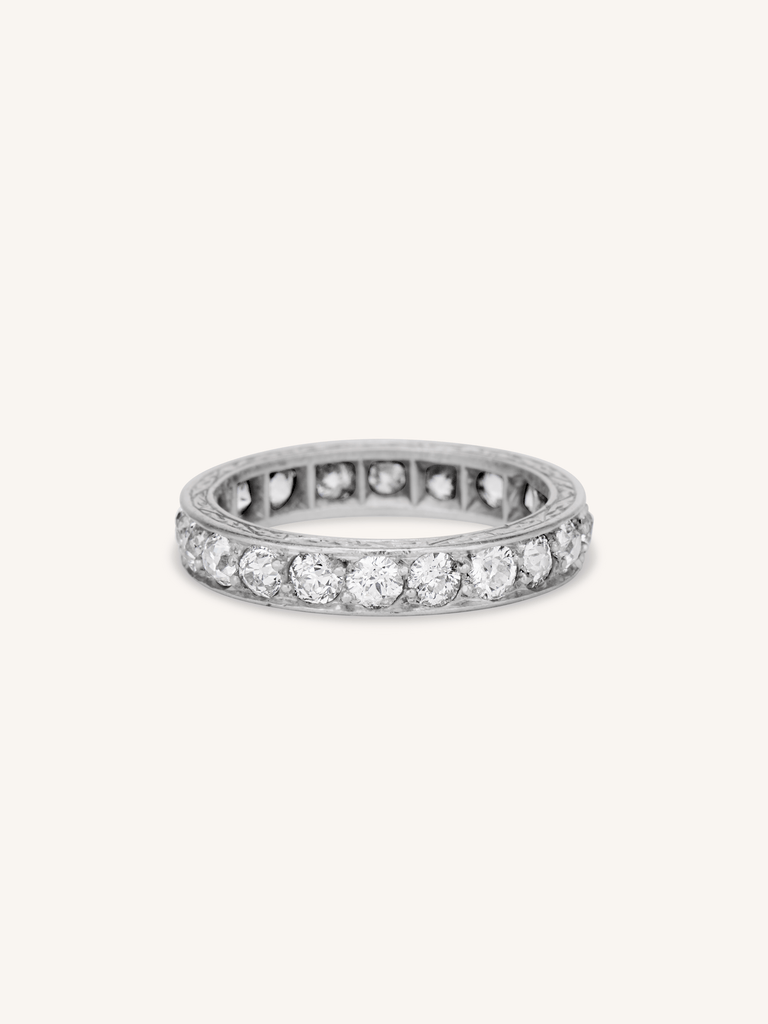 Art Deco Old Mine Cut Diamond Eternity Band