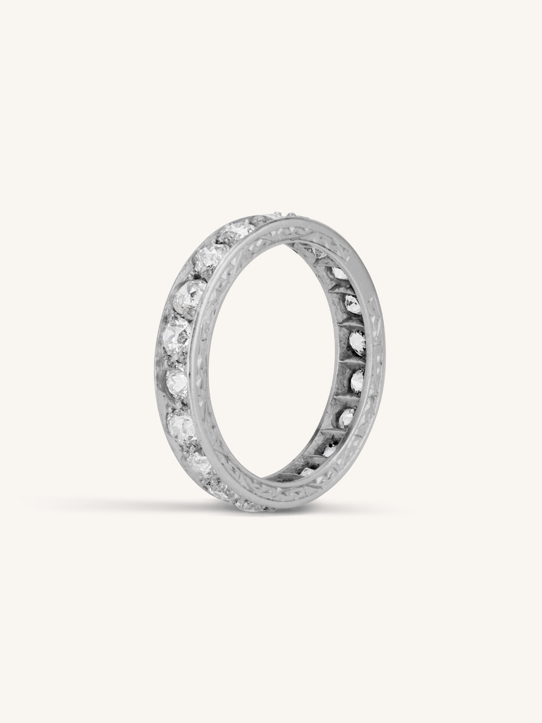 Art Deco Old Mine Cut Diamond Eternity Band