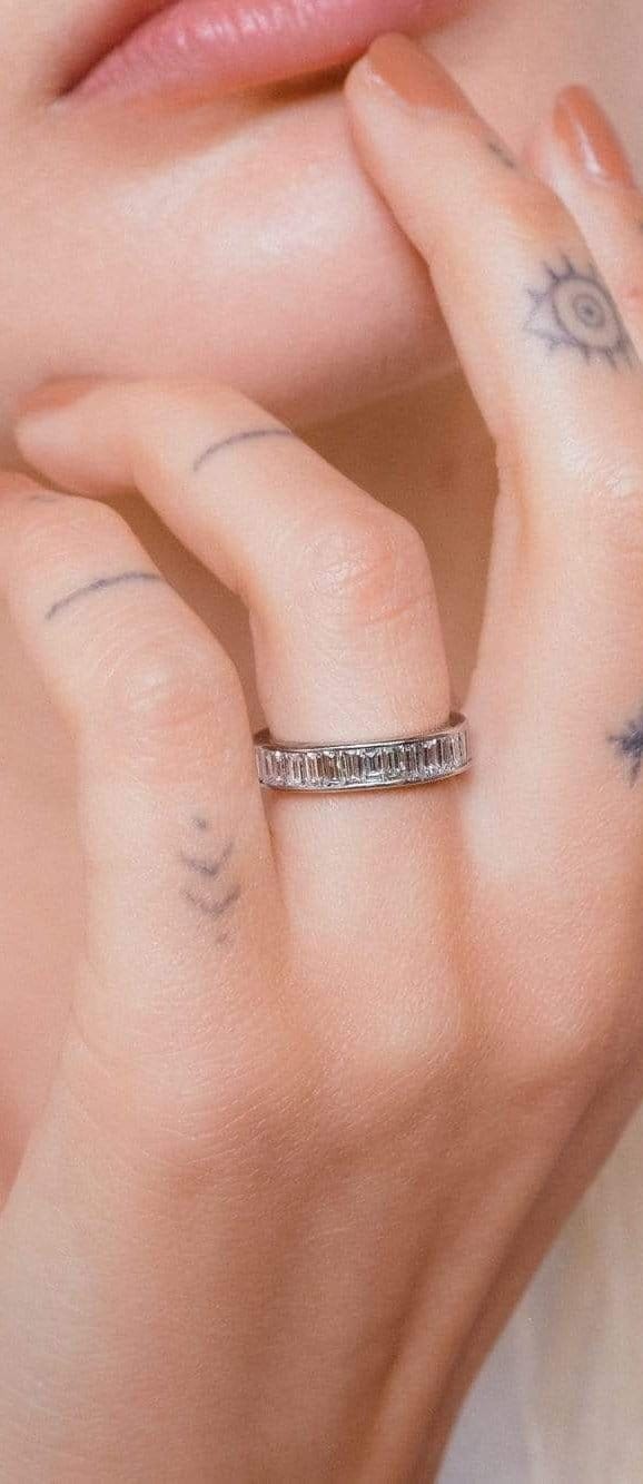 Art Deco 3.00 Carat Carre Cut Diamond Eternity Band