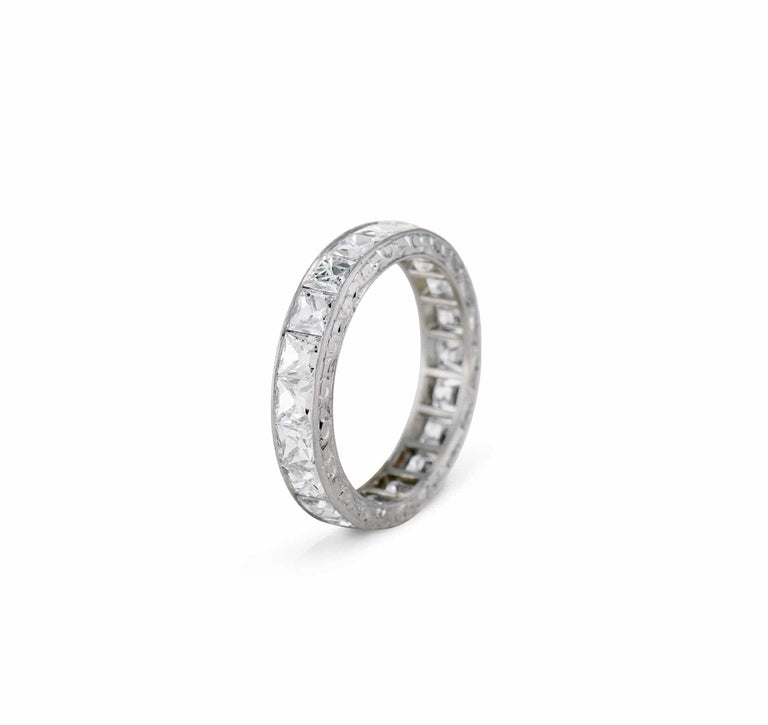Art Deco 3.25 Carat French Cut Diamond Eternity Band