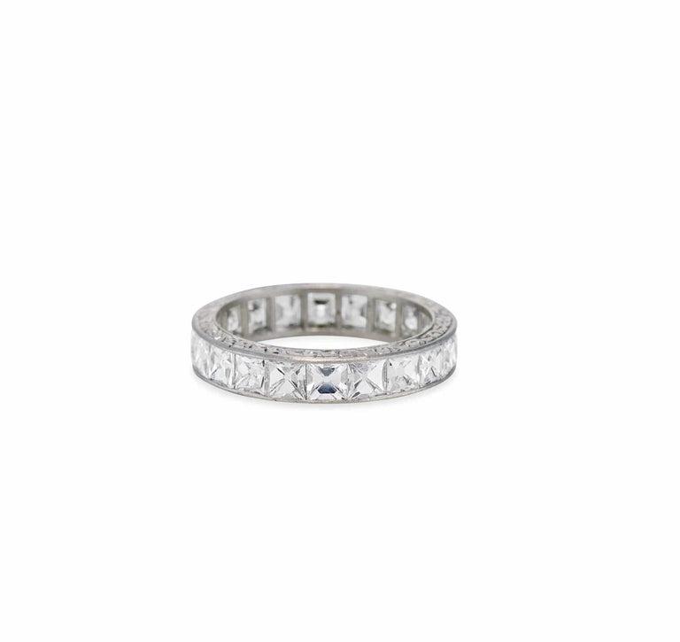 Art Deco 3.25 Carat French Cut Diamond Eternity Band