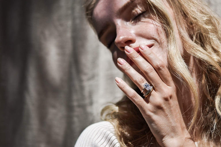 Art Deco 3.32 Carat Emerald-Cut Diamond Engagement Ring