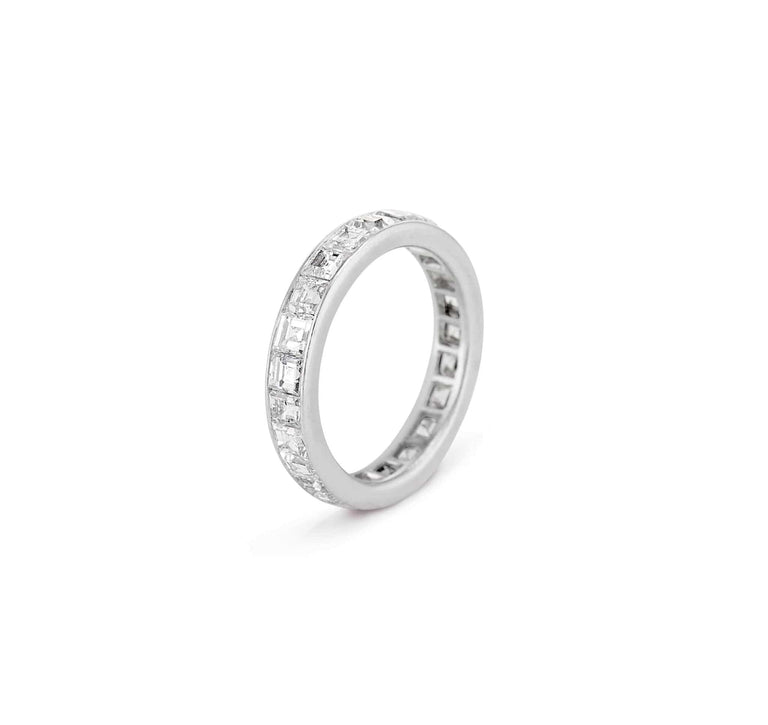 Art Deco 3 Carat Carre & Baguette Cut Diamond Band