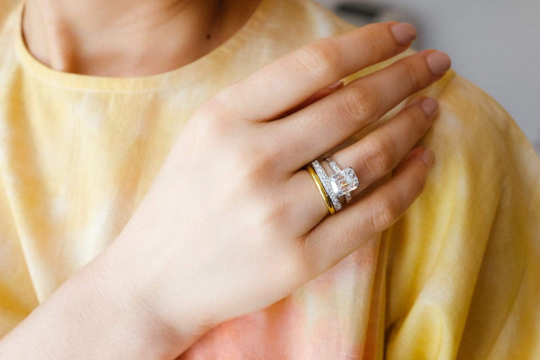 Art Deco 4.02 Carat Emerald Cut Diamond Ring