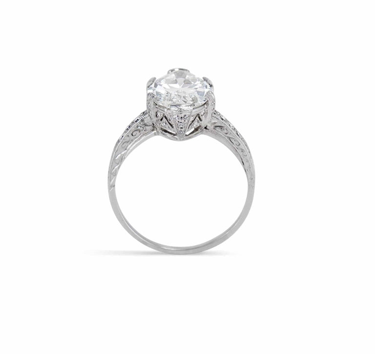 Art Deco 4.02 Carat Marquise Cut Diamond Ring