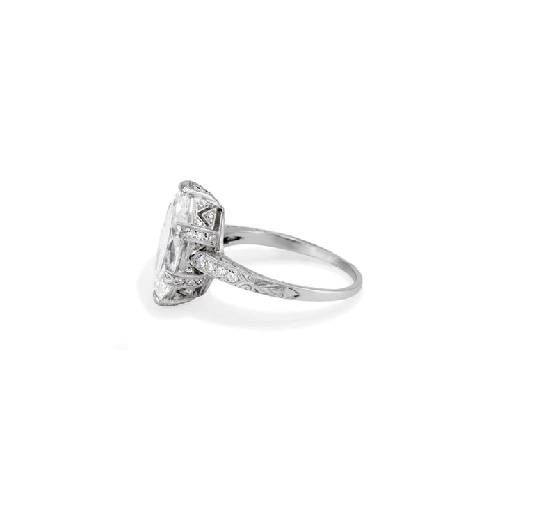 Art Deco 4.02 Carat Marquise Cut Diamond Ring