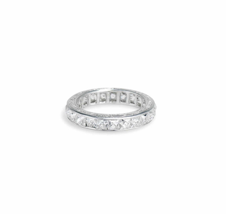 Art Deco 4.50 Carat French Cut Diamond Eternity Band