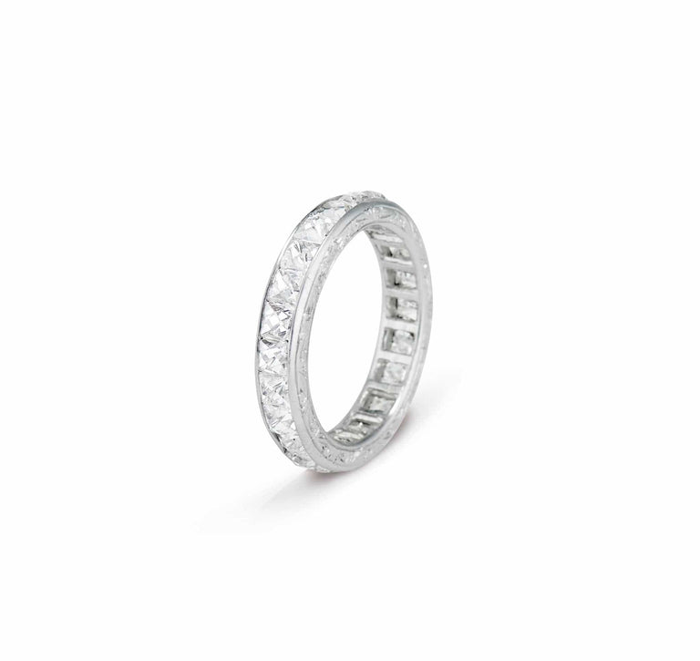 Art Deco 4.50 Carat French Cut Diamond Eternity Band